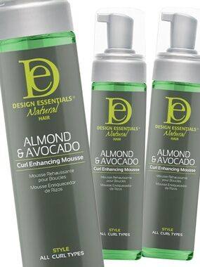 3-pack Design Essentials Almond & Avocado Mousse, 10 fl, Curl Enhancing, NWT